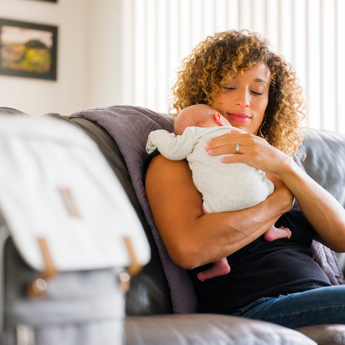 Mother holding baby